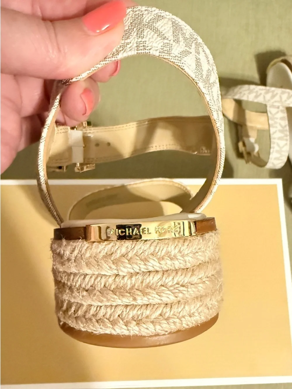MICHAEL KORS Richie Signature Logo Espadrille Platform Sandals Sz 9.5 NEW - Picture 6 of 9